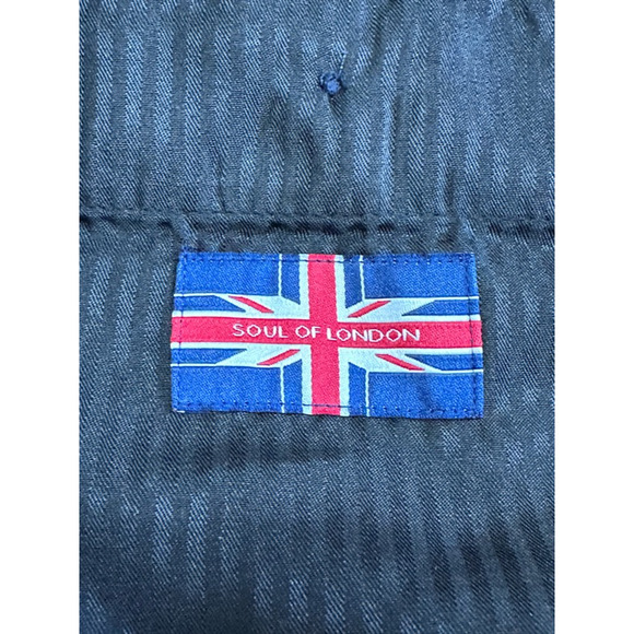 Soul Of London Mens Dress Pants Blue Stretch Flat Front Zip 39 Unfinished New - Picture 7 of 8
